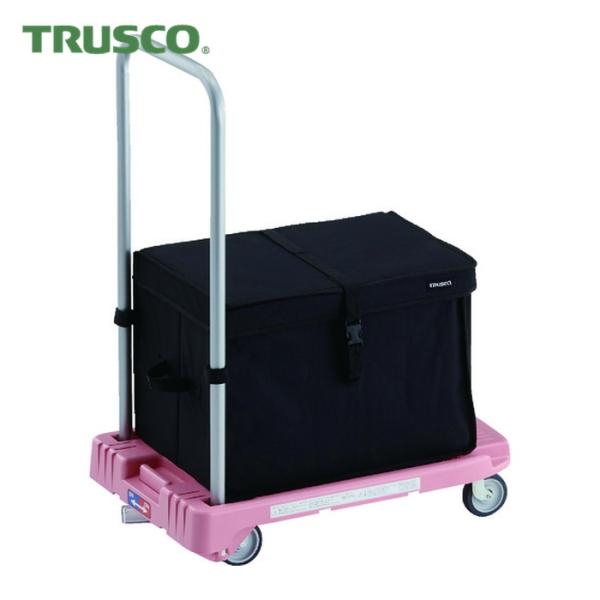 トラスコ TRUSCO 樹脂台車 こまわり君 省音G車輪 600X390 ピンク 樹脂ストッパー付 ...