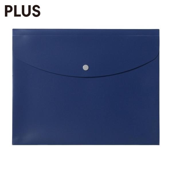 プラス PLUS 88571)ポケット付エンベロープ 横型マチ付 青 (1枚) FL-121CH B...