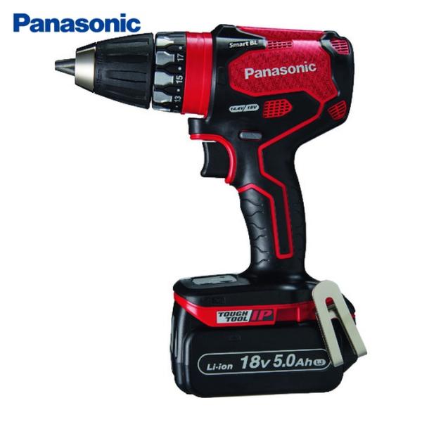 Panasonic パナソニック デュアル 18V5.0Ah 充電式ドリルドライバー 赤 (1台) ...