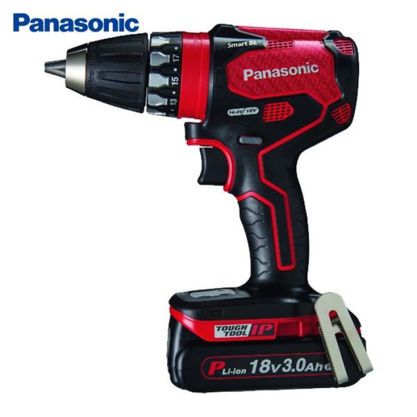 Panasonic パナソニック デュアル 18V3.0Ah 充電式ドリルドライバー 赤 (1台) ...