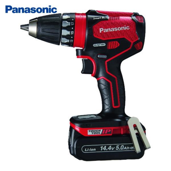 Panasonic パナソニック デュアル 14.4V5.0Ah 充電式ドリルドライバー 赤 (1台...