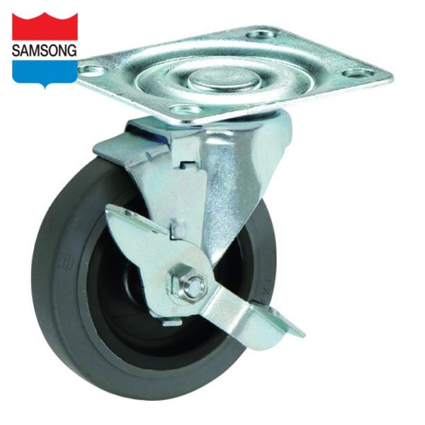 SAMSONG TP3630-01-MIR-TLB プレート式軽荷重用キャスター 76mm 自在スト...
