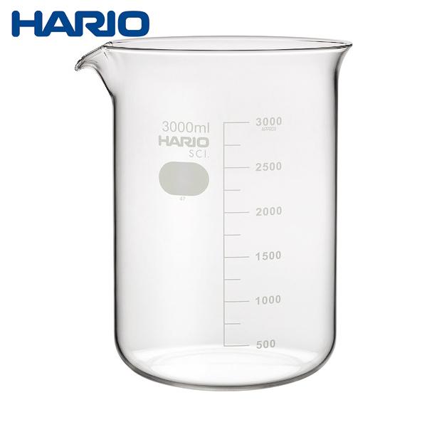 HARIO ビーカー 目安目盛付 3000ml (1個) 品番：B-3L-SCI