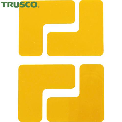 TRUSCO(トラスコ) 耐久フロアサインズL型 Sサイズ 黄4枚(1シート) (1袋) DFSL-...