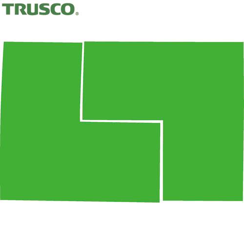 TRUSCO(トラスコ) 蛍光L字シール グリーン 1シート2枚入 50x100x100 (1袋) ...