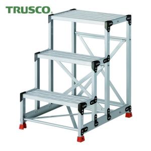 TRUSCO中山 トラスコ TRUSCO アルミ製作業用踏台 2段 高さ0.6m