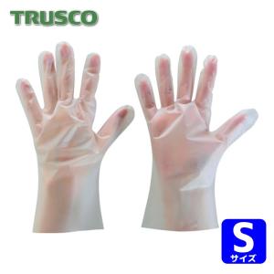 トラスコ TRUSCO 使い捨てエラストマー手袋 内エンボス Sサイズ (100枚入) (1箱) TPE-1007S