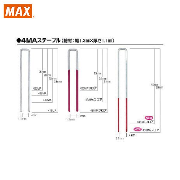 MAX MAステープル 肩幅4mm 長さ25mm 3000本入り (1箱) 品番：425MAN