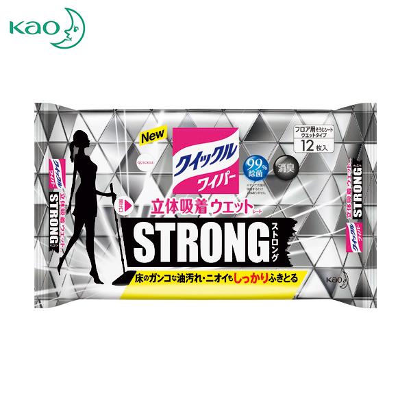Kao 花王 ウェットワイパー クイックルワイパー 立体吸着ウエットシートストロング 12枚 (1P...