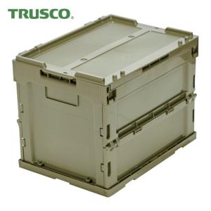トラスコ α折りたたみコンテナ フタ付き 20L OD色 TR-SC20-OD