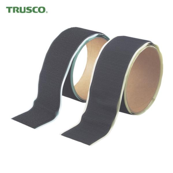トラスコ TRUSCO マジックテープ[[R下]]セット裏面粘着50mmx1m黒(1巻=1セット) ...