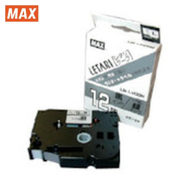 マックス MAX LM-L512BM ビーポップミニ用ラミネートテープ 12mm幅 つや消し銀×黒文...