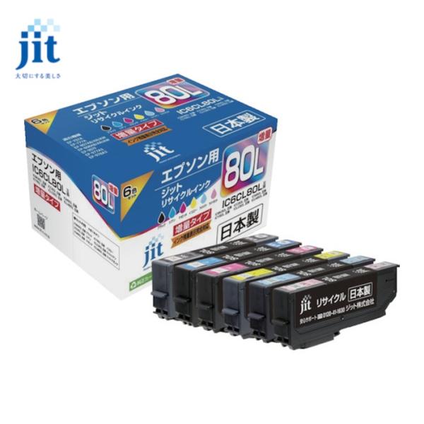 jit 互換インク エプソン IC6CL80L対応 ジットリサイクルインク JIT-AE80L6P ...