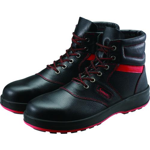 シモン 安全靴 編上靴 SL22-R黒/赤 25.5cm (1足) 品番：SL22R-25.5