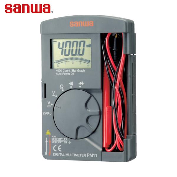 SANWA ポケット型デジタルマルチメータ (1台) 品番：PM11