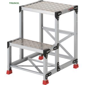TRUSCO(トラスコ) 作業用踏台 アルミ製・縞板タイプ 天板寸法500X400XH700 (1台) TSFC-257