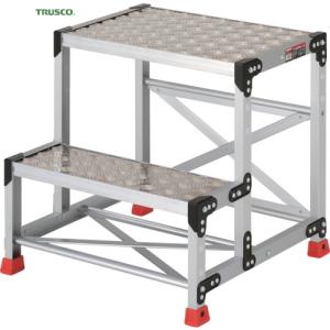 TRUSCO(トラスコ) 作業用踏台 アルミ製・縞板タイプ 天板寸法600X400XH600 (1台) TSFC-266