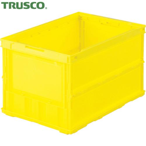 トラスコ TRUSCO オリコン 薄型折りたたみコンテナ 50L イエロー 黄 (1個) 品番：TR...
