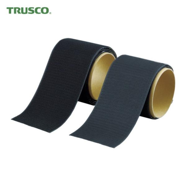 トラスコ TRUSCO マジックテープ[[R下]]強粘着 幅100mm長さ1m黒(1巻=1セット) ...