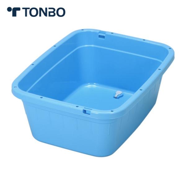 トンボ TONBO 角型タライジャンボ 水抜栓付 ブルー 80L (1個) 836