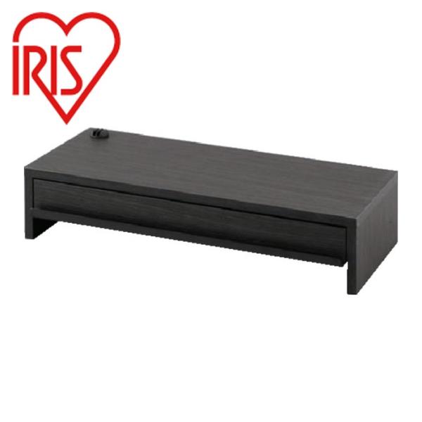 アイリスオーヤマ 289236 モニター台 引出し付き ブラックオーク (1台) MNS-590H-...