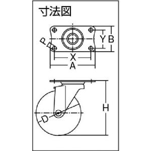 ハンマーキャスター 420E-N85 旋回式ナ...の詳細画像1