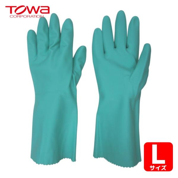 ビニスター 作業手袋 ビニール手袋 ソフトエース グリーン L (1双) 品番：733-L