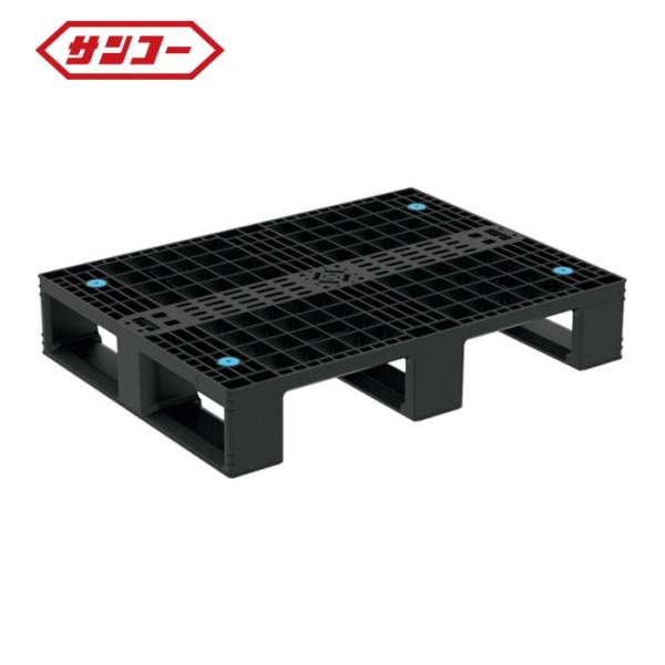 サンコー 三甲 リサイクルプラスチックパレット 804959 D4-608 ブラック (1枚) 80...