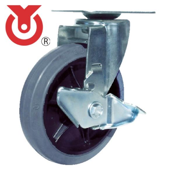 ユーエイ RJ2F-150NWRS-G プレート式 自在 キャスター グレーゴム 車輪径150mm ...