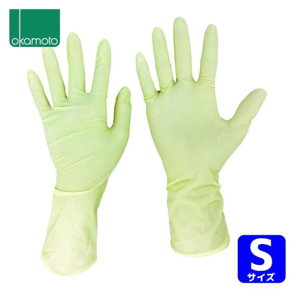オカモト okamoto 作業手袋 ラテックスディスポ・NEO Sサイズ（100枚入り） (1袋) ...