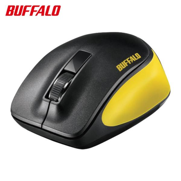 バッファロー 無線 BlueLED 3ボタン プレミアムフィットマウス イエロー (1個) BSMB...