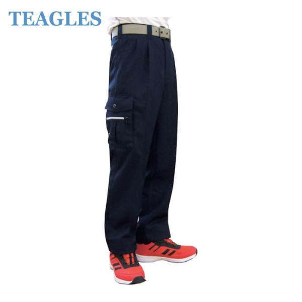 ティーグル TEAGLES ポリエステルカーゴパンツ ネイビー 115 (1枚) 6961 NA 1...