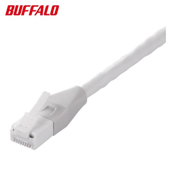バッファロー Cat6A ツメの折れないLANケーブル 標準 ストレート 5m ホワイト (1個) ...