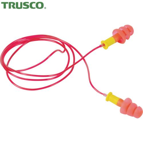 TRUSCO(トラスコ) まとめ買い 耳栓 コード付 3段フランジタイプ 25dB 100組 (1箱...