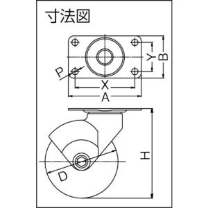 ハンマーキャスター 740M-CLB100 7...の詳細画像3