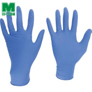 ミドリ安全 ニトリル使い捨て手袋 厚手 粉なし 青 M (100枚入) (1箱) 品番：VERTE-701H-Mの商品画像