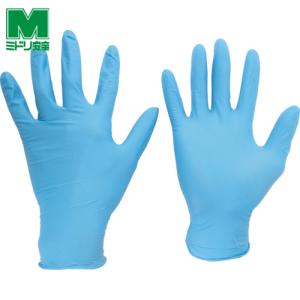 ミドリ安全 ニトリル使い捨て手袋 粉なし 青 SS (100枚入) (1箱) 品番：VERTE-750K-SSの商品画像