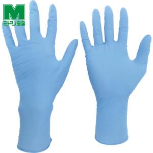 ミドリ安全 ニトリル使い捨て手袋 ロング 粉なし 青 M (100枚入) (1箱) 品番：VERTE-756H-Mの商品画像