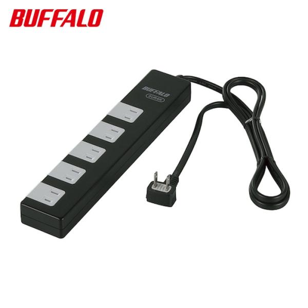 バッファロー 2ピン式電源タップ 10個口タイプ 雷サージ防止/集中スイッチ付 1.5m ブラック ...