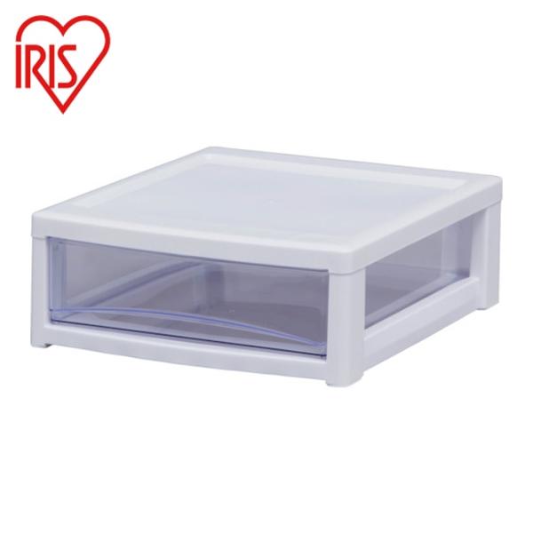 アイリスオーヤマ 引き出しクリアで中身が見えるチェスト 221268 スーパークリアチェスト ホワイ...