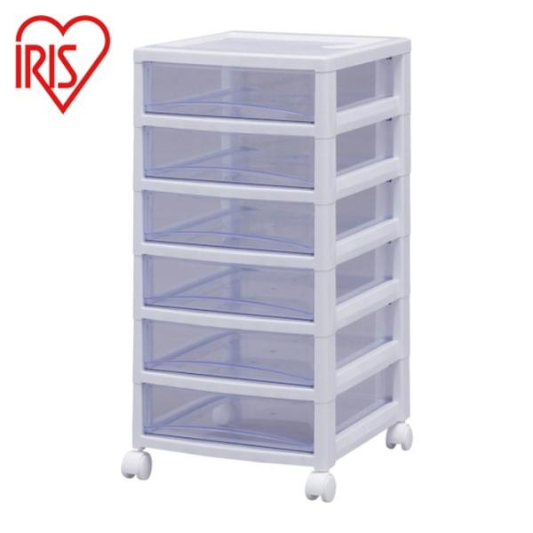 アイリスオーヤマ 引き出しクリアで中身が見えるチェスト 221271 スーパークリアチェスト ホワイ...