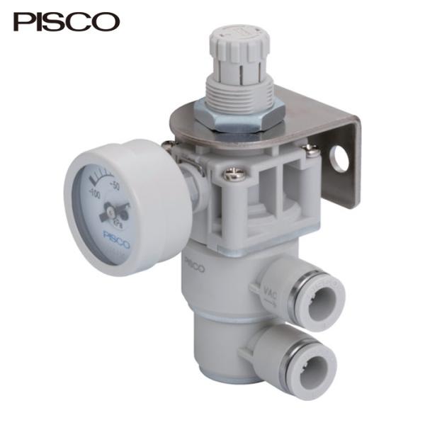 日本ピスコ PISCO 真空レギュレータプッシュロックタイプ φ30mm負圧計付 ユニオンタイプ (...