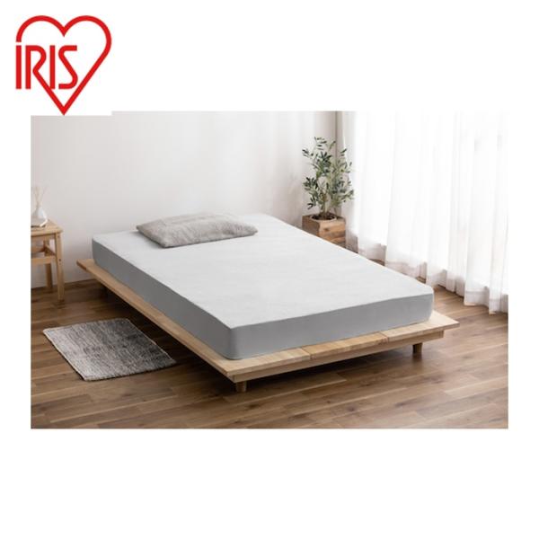 アイリスオーヤマ IRIS 103499 透湿防水ボックスシーツ シングル ライトグレー (1枚) ...