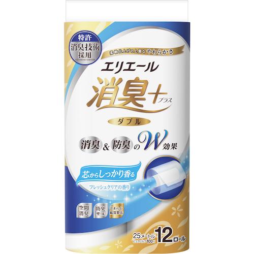 エリエール 消臭+トイレットティシューしっかり香る フレッシュクリアの香り 12R（ダブル） (1C...
