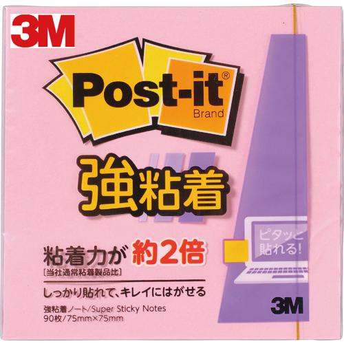 3M ポスト・イット 強粘着 75X75mm 90枚 ピンク (1Pk) 品番：654SS-RPP