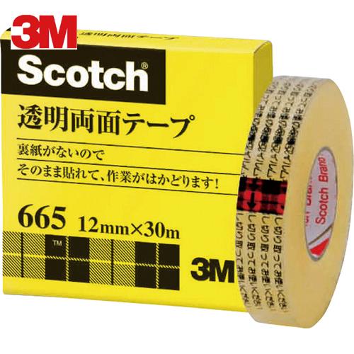 3M 透明両面テープ ライナーなし 12mmX30m 巻芯径25mm (1巻) 品番：665-1-1...