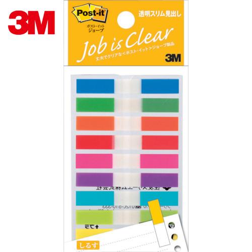 3M ポスト・イット ジョーブ透明スリム見出し 44X6mm 20枚X9 9色混色 180枚 (1P...