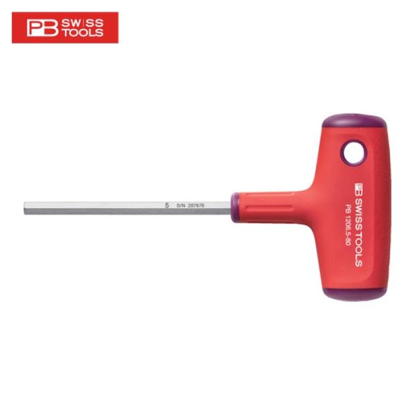 PBスイスツールズ 1206-5-80 クロスハンドル六角棒ドライバー 対辺寸法5 全長80 (1本...