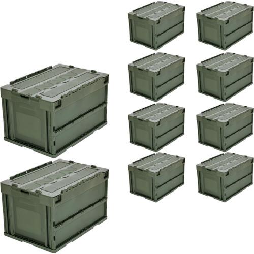 トラスコ TRUSCO  (まとめ買い) オリコン 蓋つき折りたたみコンテナ 50L OD 10個 ...