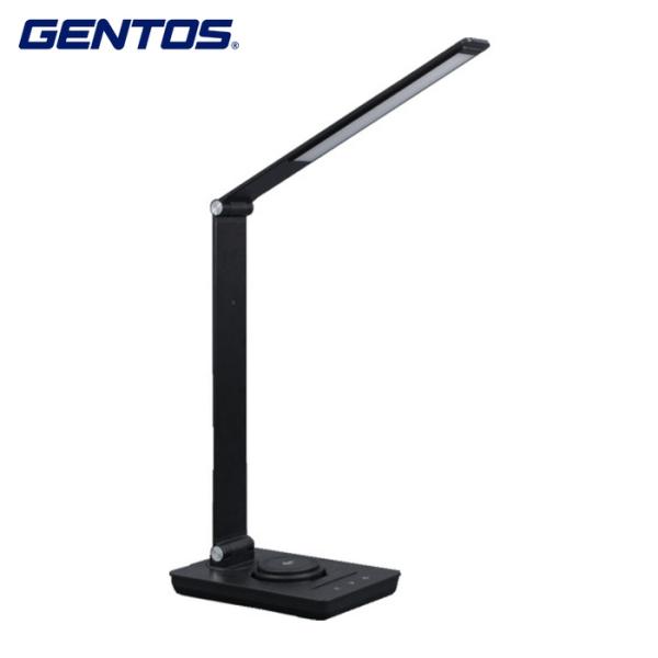 ジェントス GENTOS デスクライト 調光・調色 ワイヤレス給電付き 1000lm ブラック (1...